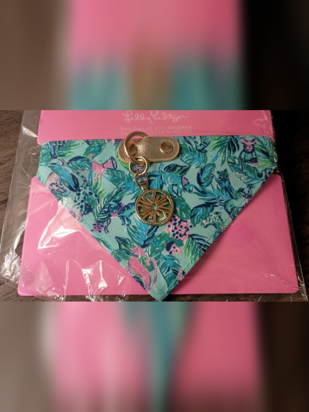 Lilly Pulitzer Floral Dog Bandana Collar - Aqua Pink